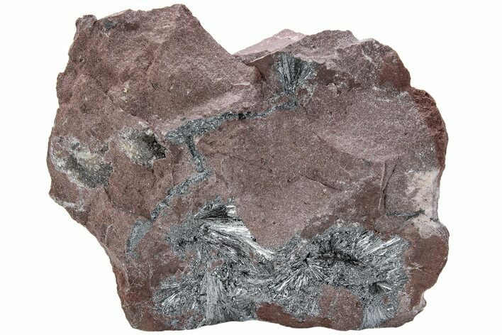 Metallic, Needle-Like Pyrolusite Crystals - Morocco #220654